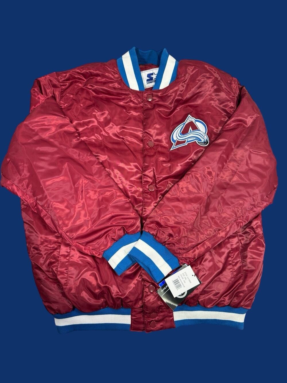 Starter NHL Colorado Avalanche Burgundy Satin Bomber Jacket Men’s XXL